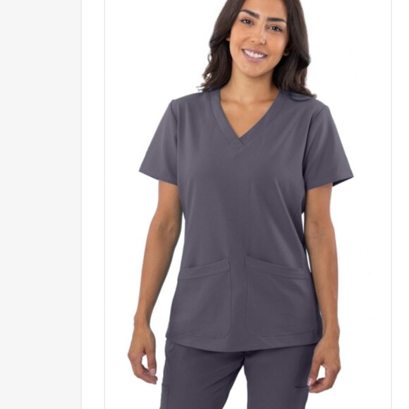 *4Flex 2 Pocket V-Neck Scrub Top by Greentown - Picture 1 of 6